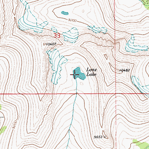 Topographic Map of Lone Lake, MT