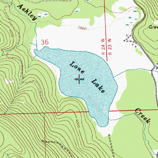 Topographic Map of Lone Lake, MT