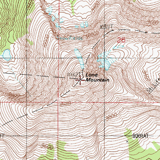 Topographic Map of Lone Mountain, MT