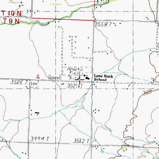 Topographic Map of Lone Rock School, MT