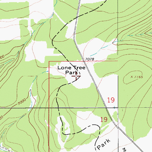 Topographic Map of Lone Tree Park, MT