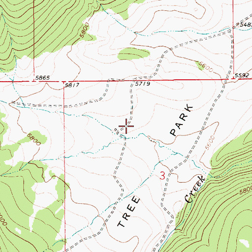 Topographic Map of Lone Tree Park, MT