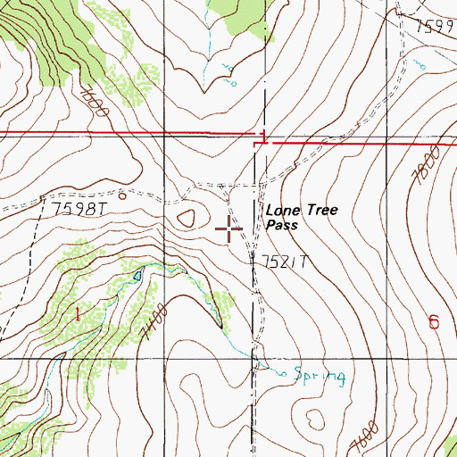 Topographic Map of Lone Tree Pass, MT