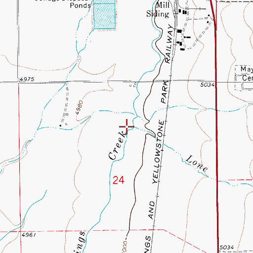 Topographic Map of Lone Willow Creek, MT