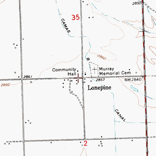 Topographic Map of Lonepine, MT