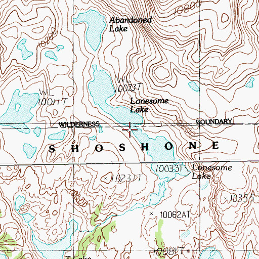 Topographic Map of Lonesome Lake, WY