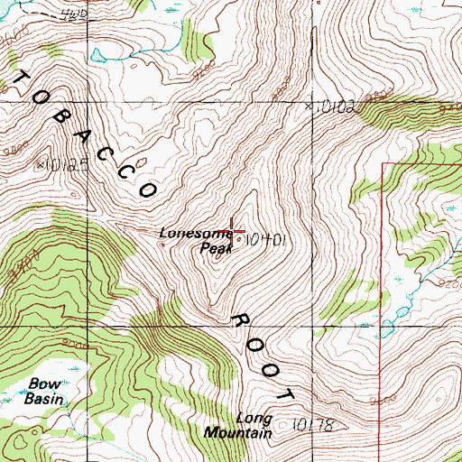Topographic Map of Lonesome Peak, MT