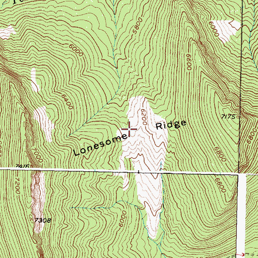 Topographic Map of Lonesome Ridge, MT