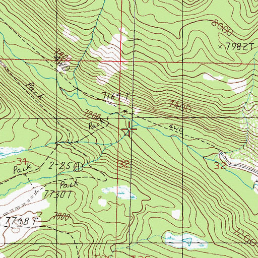 Topographic Map of Long Branch, MT