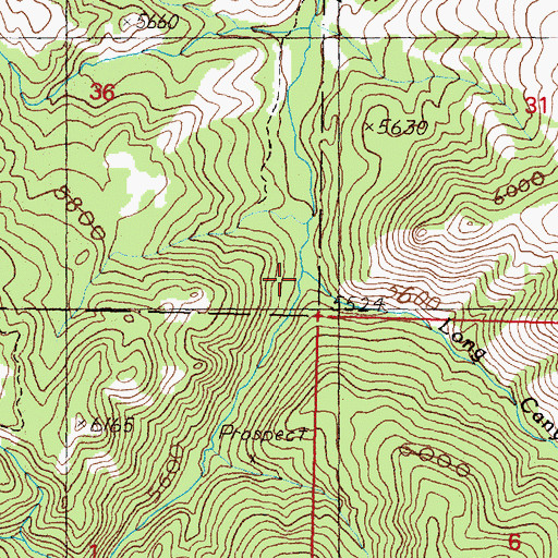 Topographic Map of Long Canyon Creek, MT