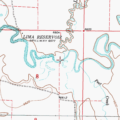 Topographic Map of Long Creek, MT