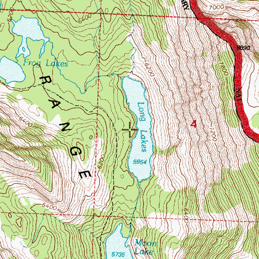 Topographic Map of Long Lake, MT