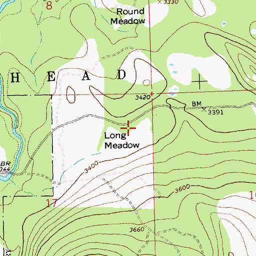 Topographic Map of Long Meadow, MT
