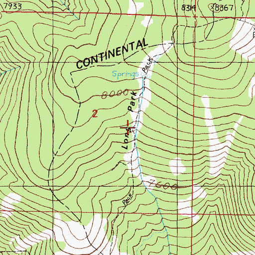 Topographic Map of Long Park, MT