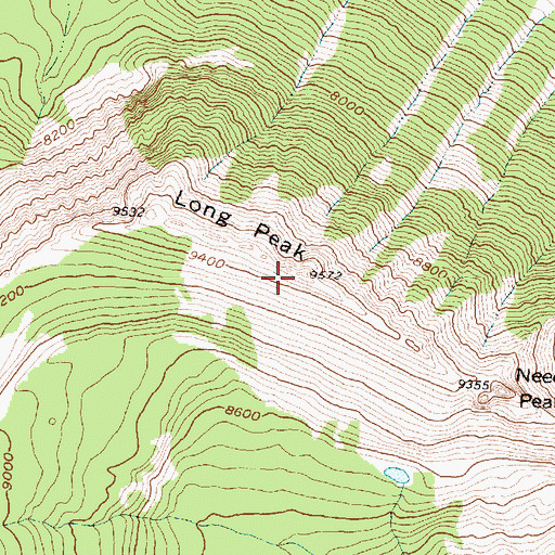 Topographic Map of Long Peak, MT