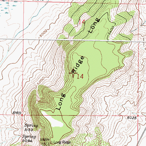 Topographic Map of Long Ridge, MT