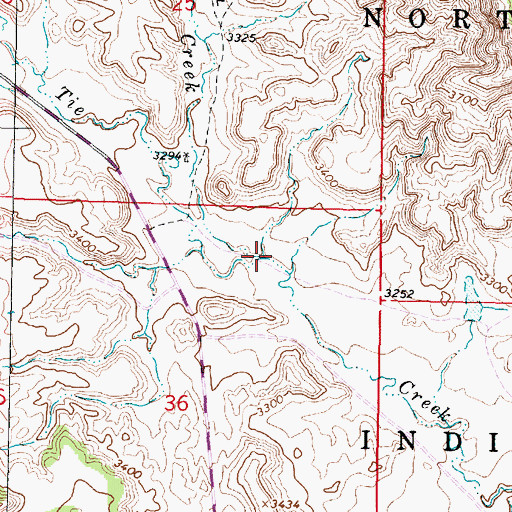 Topographic Map of Longroach Creek, MT