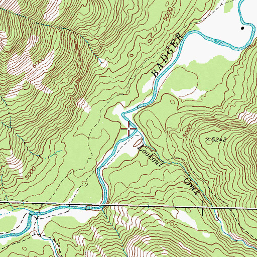 Topographic Map of Lookout Creek, MT