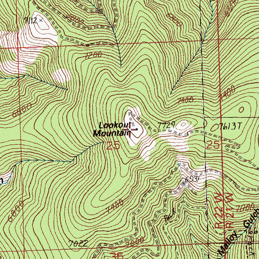 Topographic Map of Lookout Mountain, MT