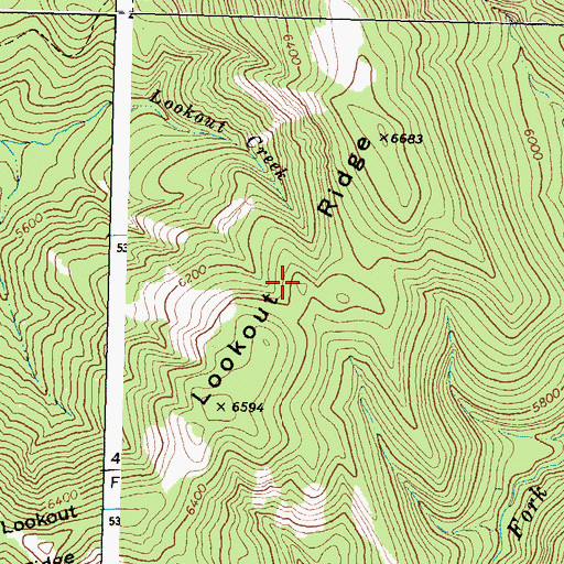 Topographic Map of Lookout Ridge, MT