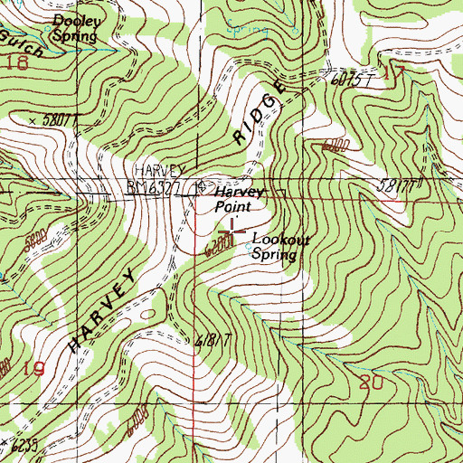 Topographic Map of Lookout Spring, MT