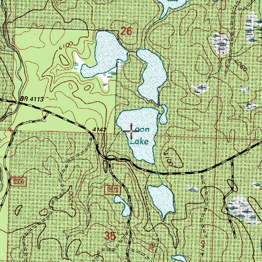 Topographic Map of Loon Lake, MT