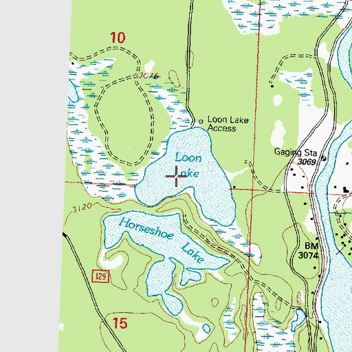 Topographic Map of Loon Lake, MT