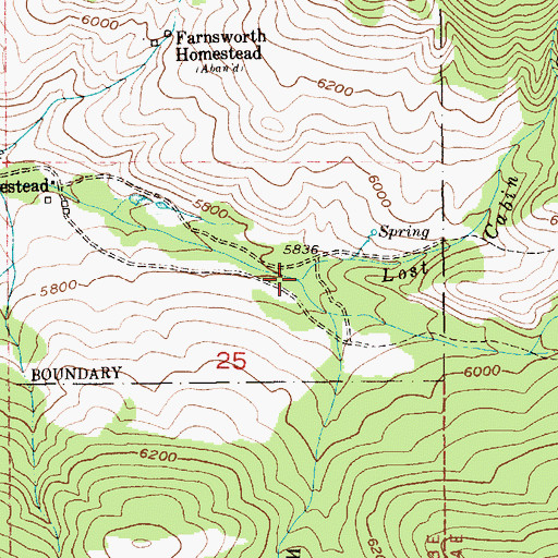 Topographic Map of Lost Cabin Creek, MT