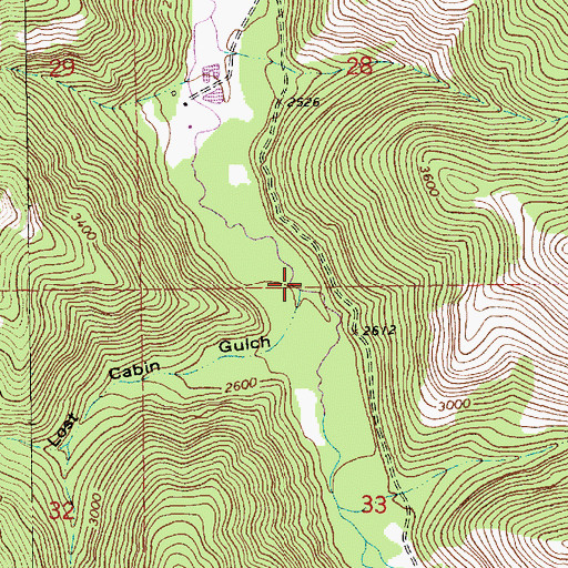 Topographic Map of Lost Cabin Gulch, MT