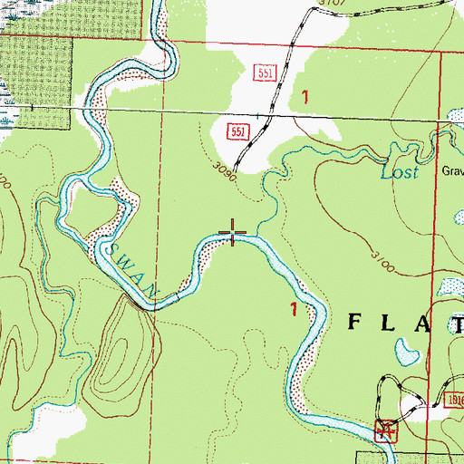 Topographic Map of Lost Creek, MT