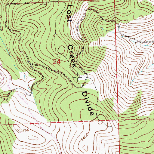 Topographic Map of Lost Creek Divide, MT