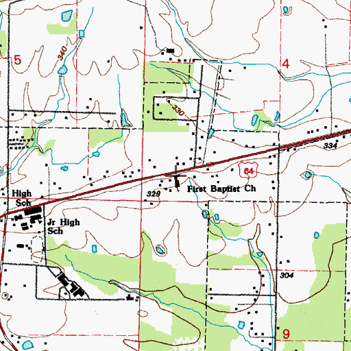 Topographic Map of Vilonia United Methodist Church, AR