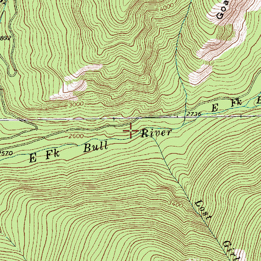 Topographic Map of Lost Girl Creek, MT