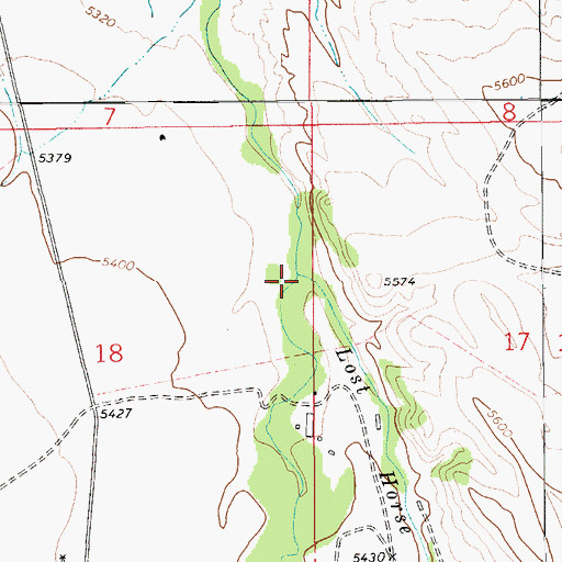 Topographic Map of Lost Horse Creek, MT