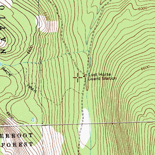 Topographic Map of Lost Horse Guard Station, MT