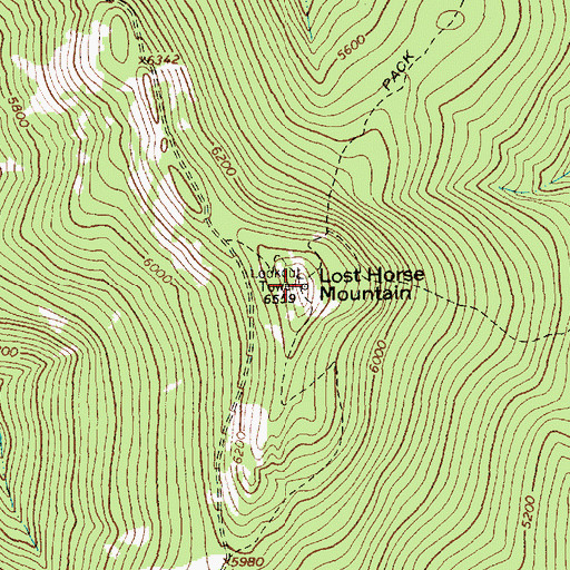 Topographic Map of Lost Horse Mountain, MT