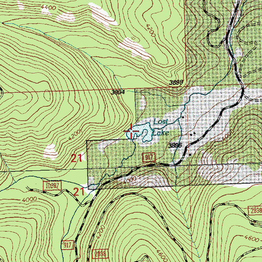 Topographic Map of Lost Lake, MT