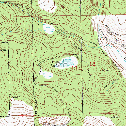 Topographic Map of Lost Lake, MT