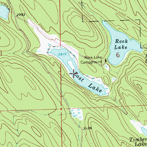 Topographic Map of Lost Lake, MT