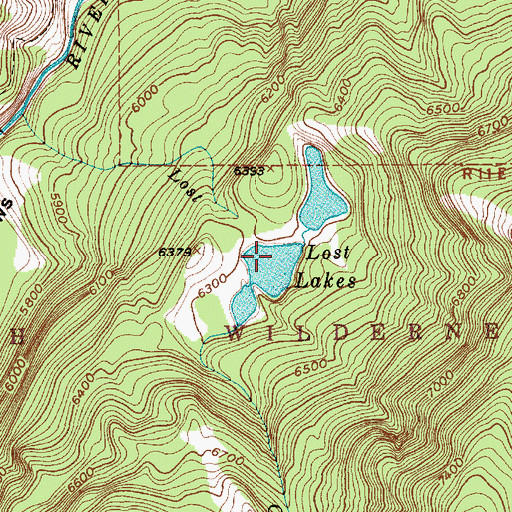 Topographic Map of Lost Lakes, MT