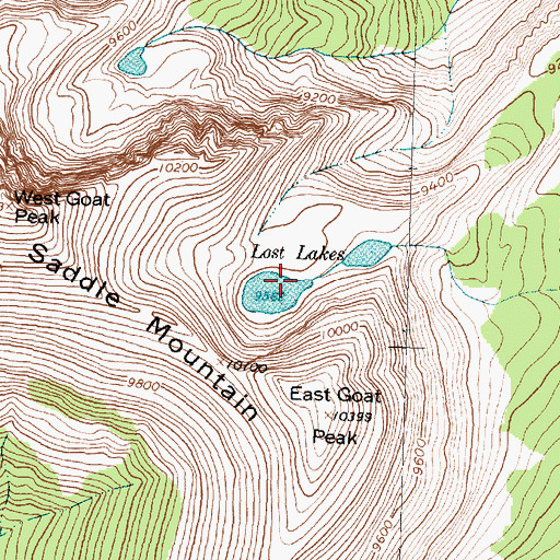 Topographic Map of Lost Lakes, MT