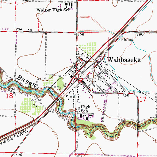 Topographic Map of Wabbaseka, AR