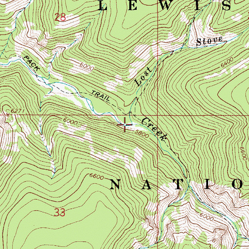 Topographic Map of Lost Stove Creek, MT