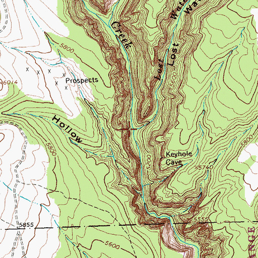 Topographic Map of Lost Water Creek, MT