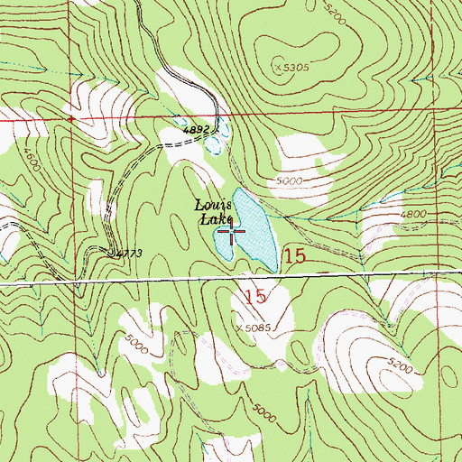 Topographic Map of Louis Lake, MT