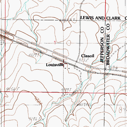 Topographic Map of Louisville, MT