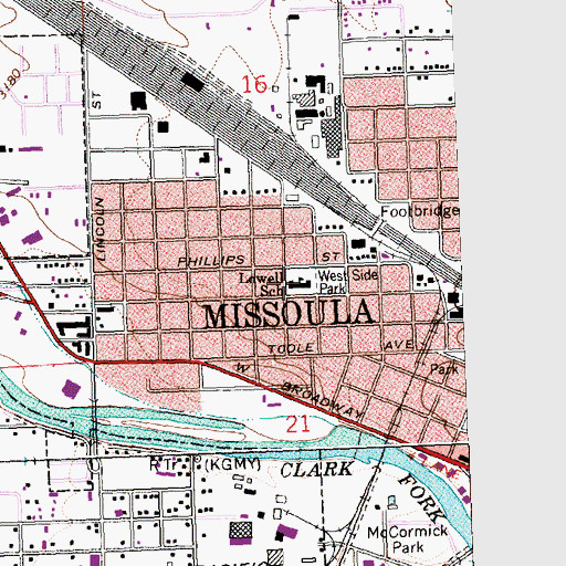 Topographic Map of Lowell School, MT