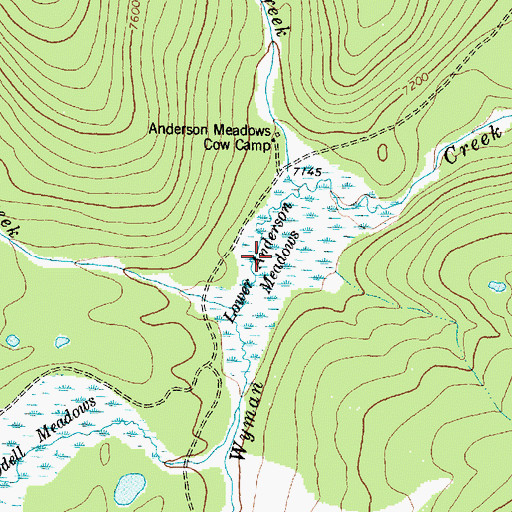Topographic Map of Lower Anderson Meadows, MT