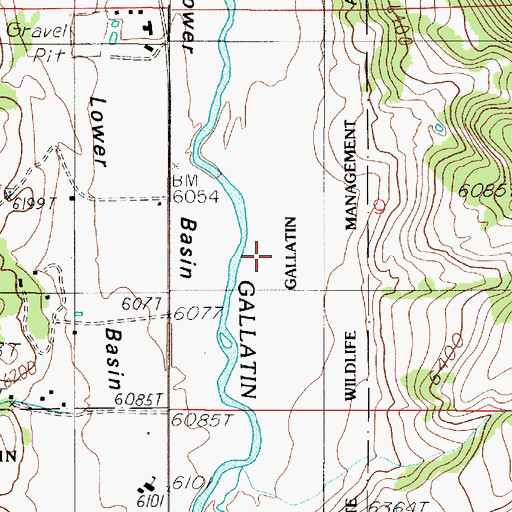 Topographic Map of Lower Basin, MT