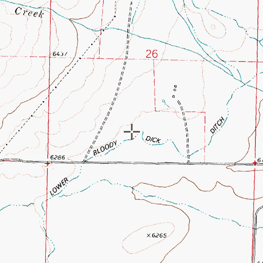 Topographic Map of Lower Bloody Dick Ditch, MT